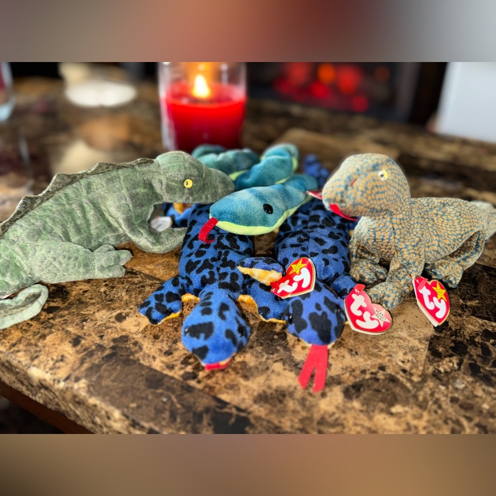 🦎 TY Beanie Babies Reptile + Amphibian Bundle – Lot of 5 (1995–2000)